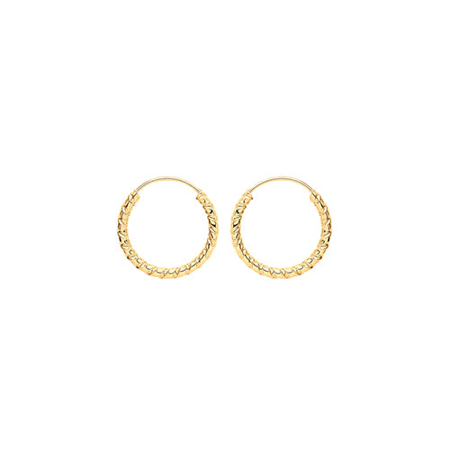9ct Gold Twist Sleeper Earrings | 11mm - John Ross Jewellers