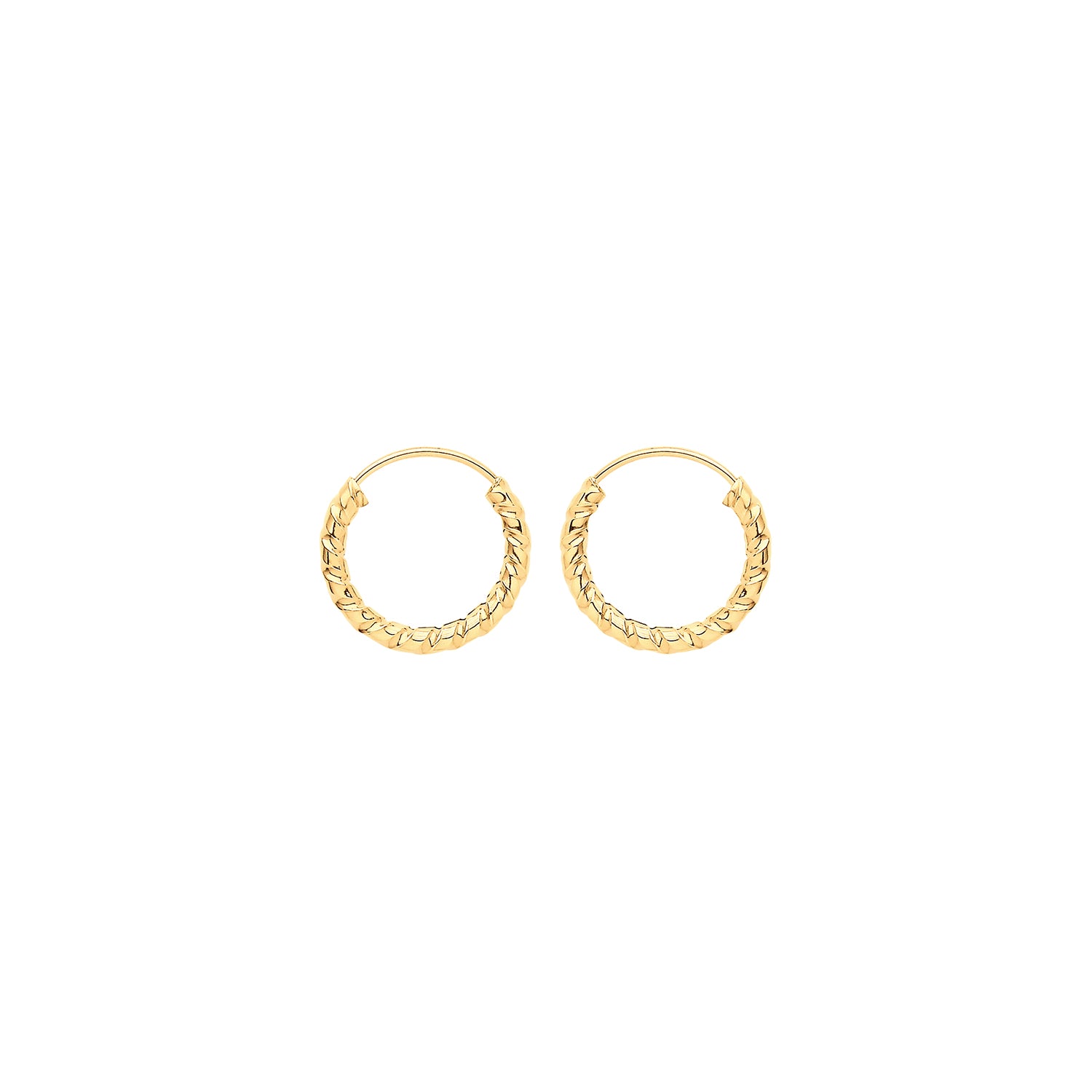 9ct Gold Twist Sleeper Earrings | 9mm - John Ross Jewellers