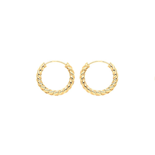 9ct Gold Twist Sleeper Earrings | 11mm - John Ross Jewellers