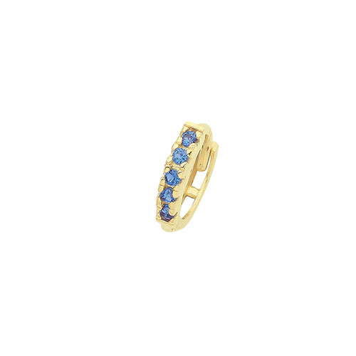 9ct Gold Single 7mm Cartilage Hoop Earring | Sapphire Blue CZ - John Ross Jewellers