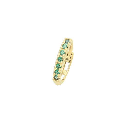 9ct Gold Single 9mm Cartilage Hoop Earring | Emerald Green CZ - John Ross Jewellers