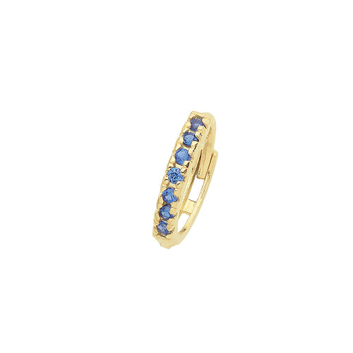 9ct Gold Single 9mm Cartilage Hoop Earring | Sapphire Blue CZ - John Ross Jewellers