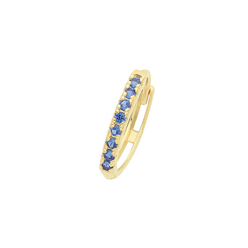 9ct Gold Single 11mm Cartilage Hoop Earring | Sapphire Blue CZ - John Ross Jewellers