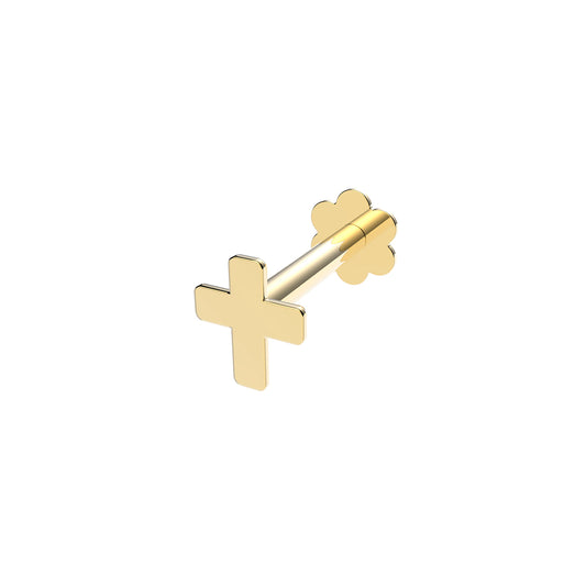 Ear Candy 9ct Gold Labret Cartilage Stud | Cross - John Ross Jewellers