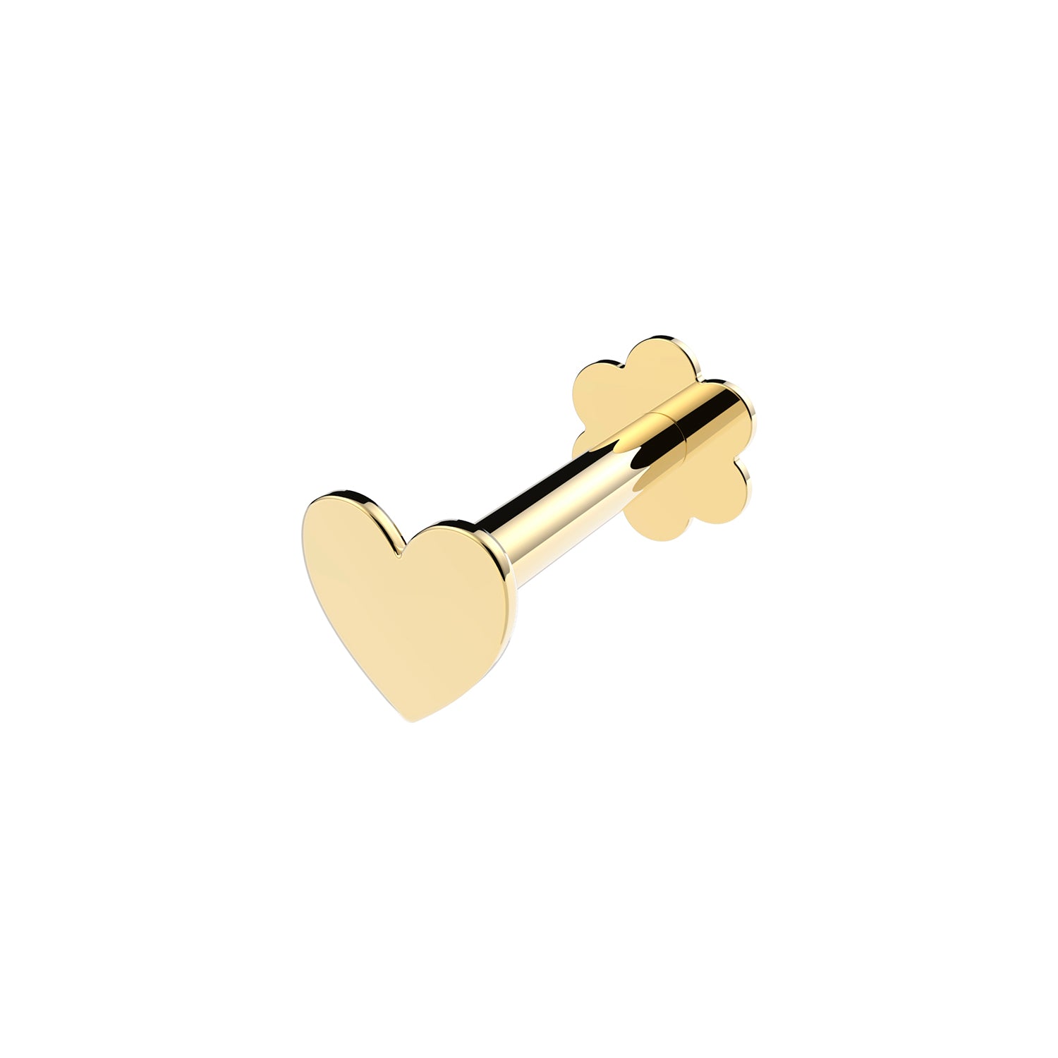 Ear Candy 9ct Gold Labret Cartilage Stud | Heart - John Ross Jewellers