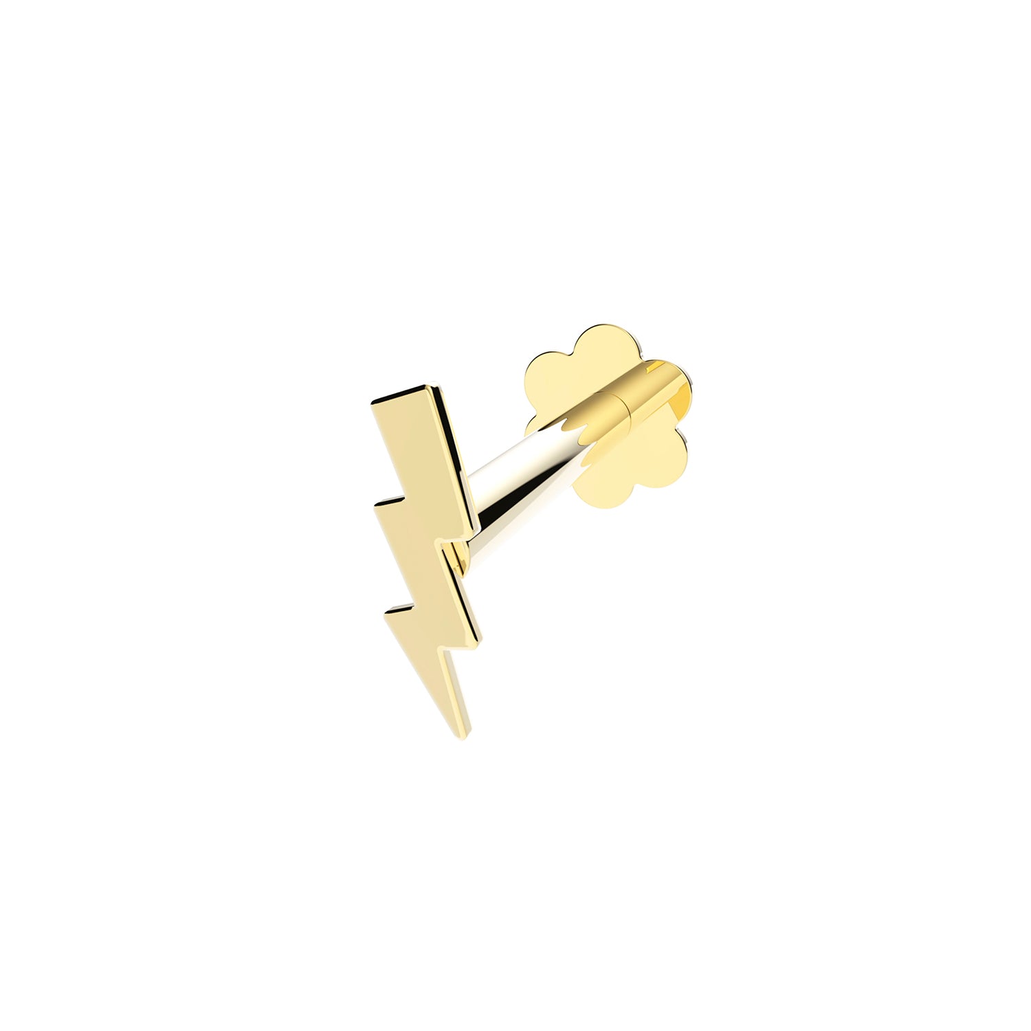 Ear Candy 9ct Gold Labret Cartilage Stud | Lightning Bolt - John Ross Jewellers