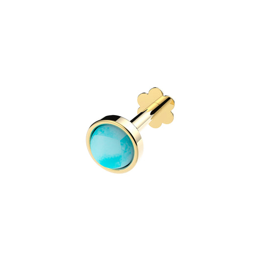 Ear Candy 9ct Gold Labret Cartilage Stud | Turquoise Solitaire - John Ross Jewellers
