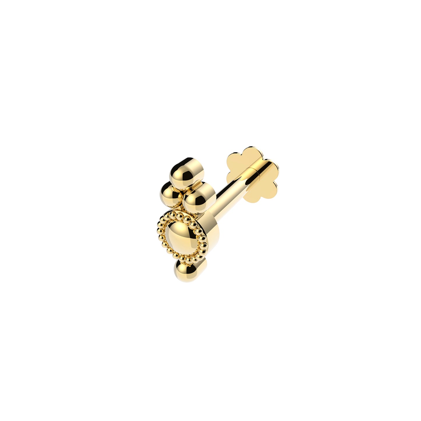 Ear Candy 9ct Gold Labret Cartilage Stud | Trinity - John Ross Jewellers