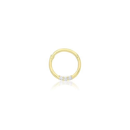 Ear Candy 9ct Gold CZ Set Cartilage Hoop / Septum Ring - John Ross Jewellers
