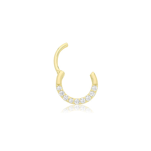 Ear Candy 9ct Gold CZ Set Cartilage Hoop / Septum Ring - John Ross Jewellers