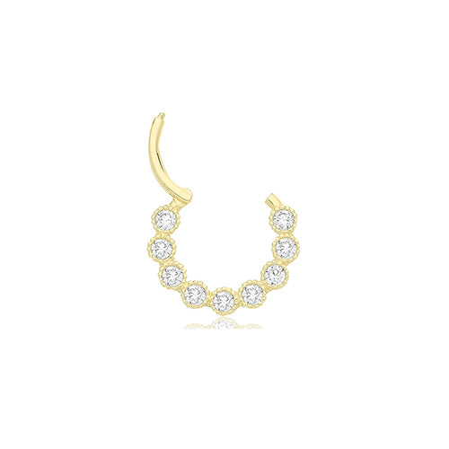 Ear Candy 9ct Gold CZ Set Cartilage Hoop / Septum Ring - John Ross Jewellers