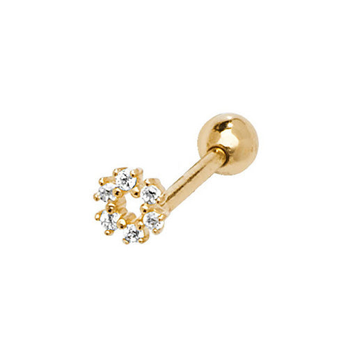 Ear Candy 9ct Gold CZ Circle Cartilage Stud | 8mm - John Ross Jewellers