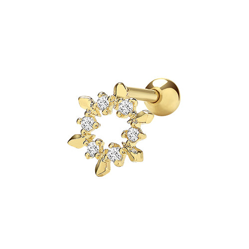Ear Candy 9ct Gold Simple Snowflake Cartilage Stud - John Ross Jewellers