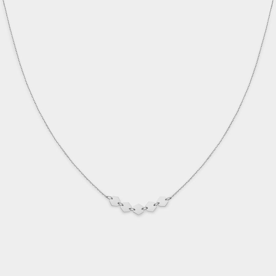 CLUSE Essentielle Silver Hexagons Necklace - John Ross Jewellers