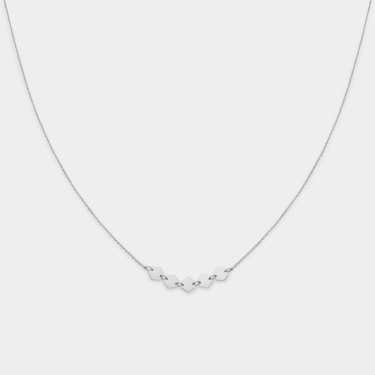 CLUSE Essentielle Silver Hexagons Necklace - John Ross Jewellers