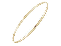 9ct Gold Classic Oval Solid Polished Bangle 3mm - John Ross Jewellers
