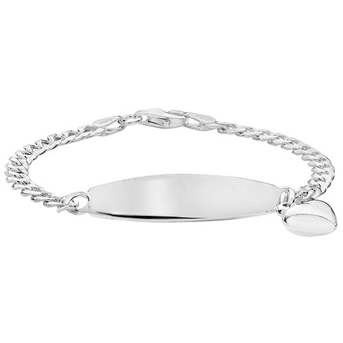 Silver Child's Identity Bracelet with Heart Charm - John Ross Jewellers