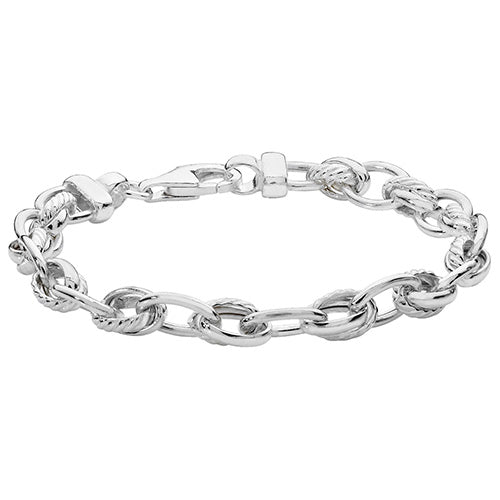 Silver Fancy Link Charm Bracelet - John Ross Jewellers
