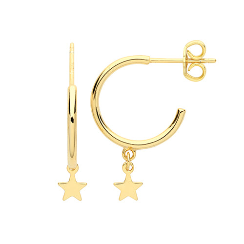 Sunshine Star Charm Hoop Earrings - John Ross Jewellers