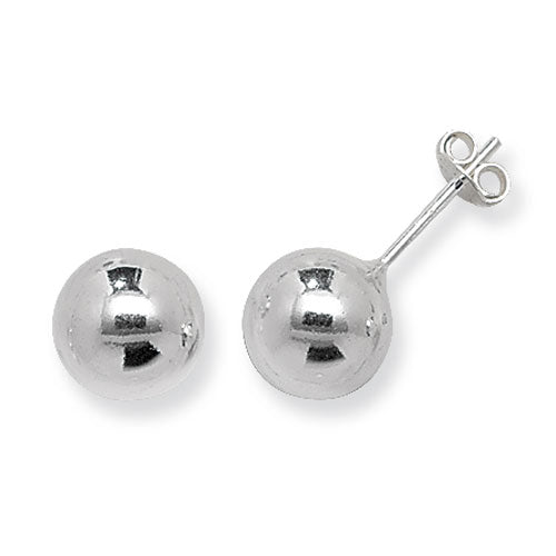 Silver 10mm Ball Stud Earrings - John Ross Jewellers