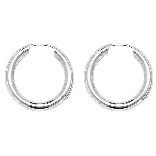 Silver 20mm Thick Sleeper Earrings - John Ross Jewellers