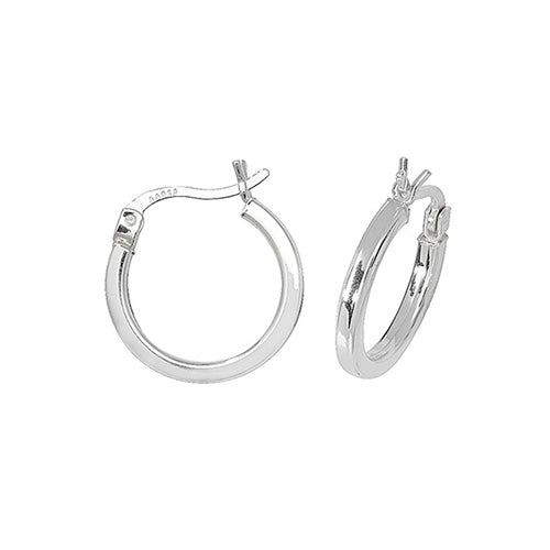 Silver 10mm Square Tube Hoop Earrings - 1.5mm Gauge - John Ross Jewellers