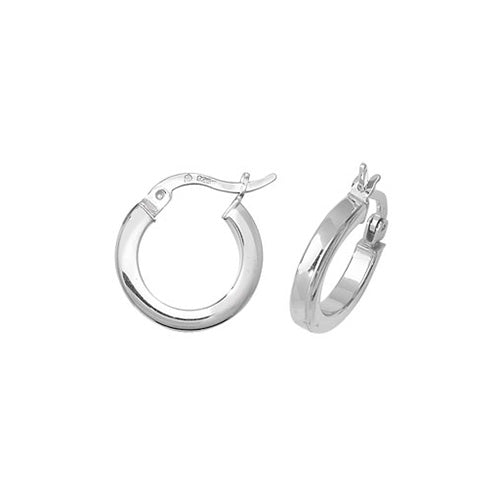 Silver 10mm Square Tube Hoop Earrings - 2mm Gauge - John Ross Jewellers