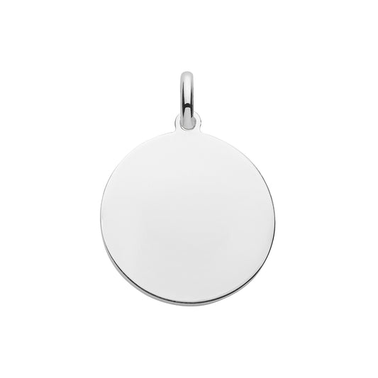 Silver Round Disc Necklace - 20mm - John Ross Jewellers