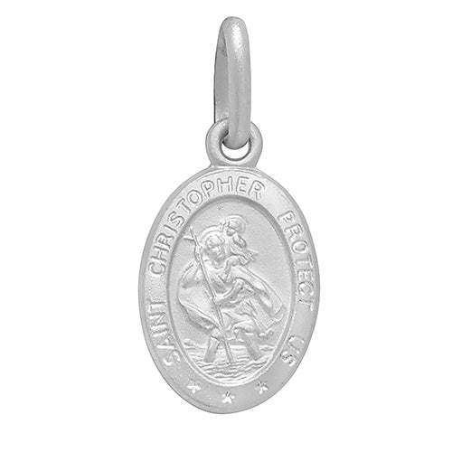 St Christopher Oval Medal Pendant and Chain | Small - John Ross Jewellers