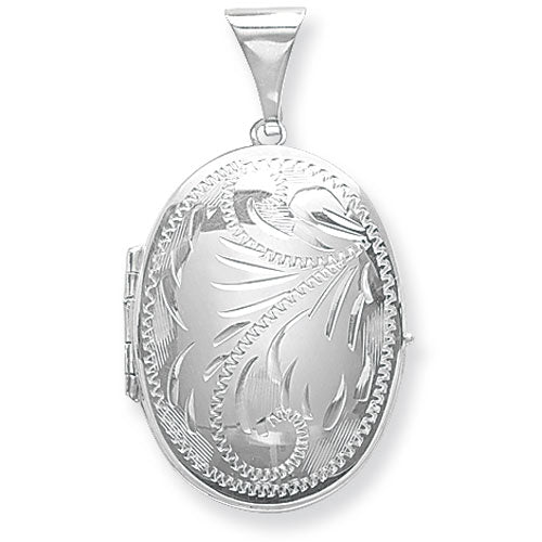 Silver Oval Family Locket and Chain - John Ross Jewellers