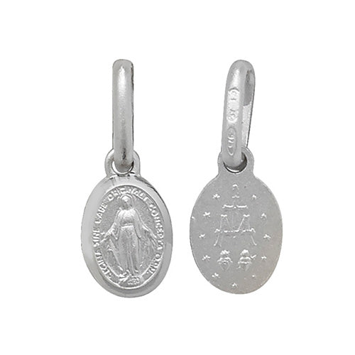 Silver Oval Miraculous Medal Pendant and Chain | Very Small - John Ross Jewellers