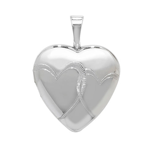 Silver Two Hearts Locket and Chain - John Ross Jewellers