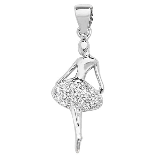 Silver CZ Ballerina Necklace - John Ross Jewellers