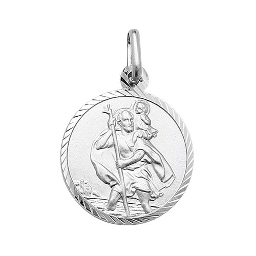 St Christopher Medal Pendant and Chain | Small Medium - John Ross Jewellers