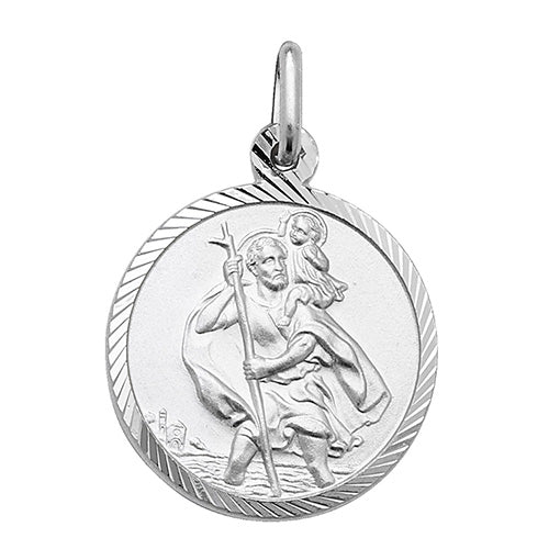 St Christopher Medal Pendant and Chain | Medium - John Ross Jewellers