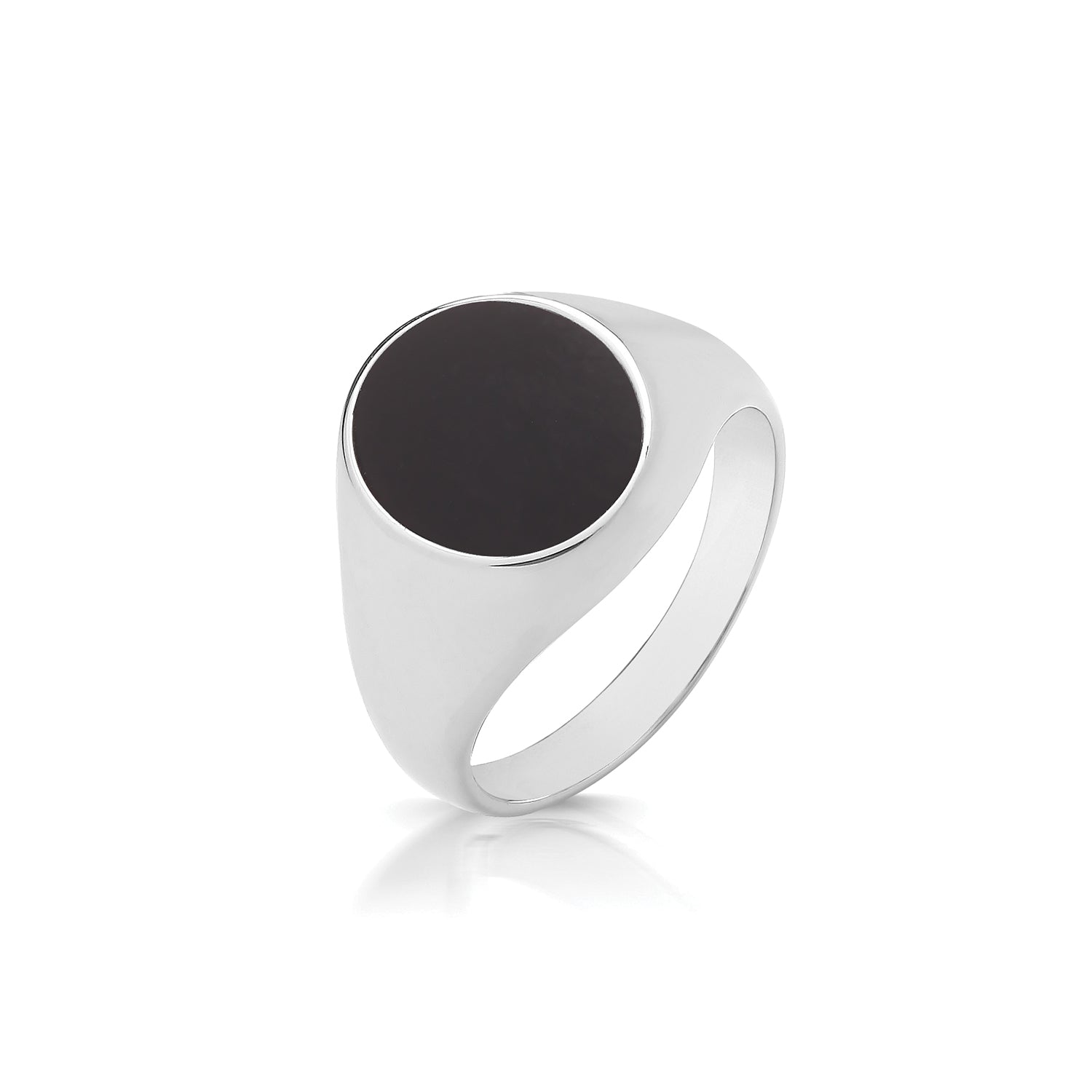 Silver Onyx Oval Signet Ring - John Ross Jewellers