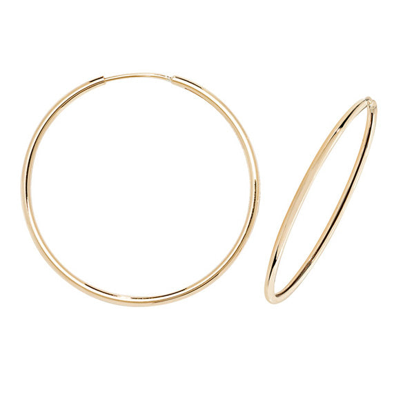 9ct Gold 34mm Sleeper Earrings - John Ross Jewellers