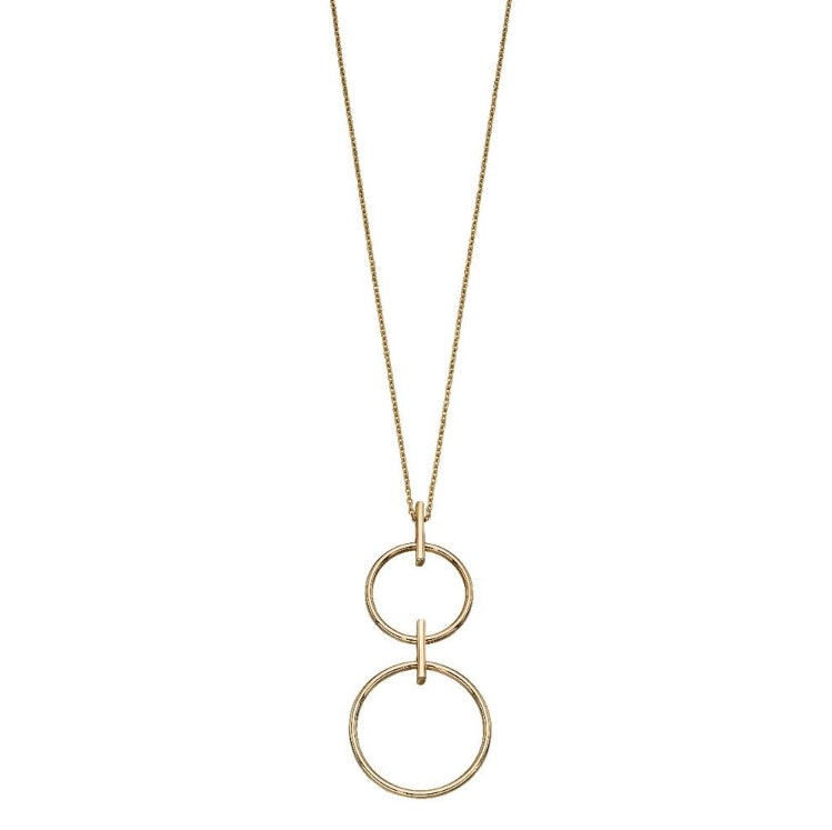 9ct Gold Double Open Circle Necklace - John Ross Jewellers