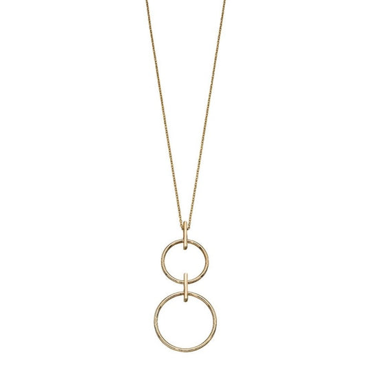 9ct Gold Double Open Circle Necklace - John Ross Jewellers