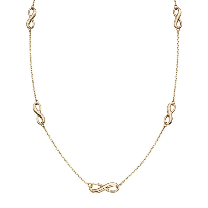 9ct Gold Infinity Station Necklace - John Ross Jewellers