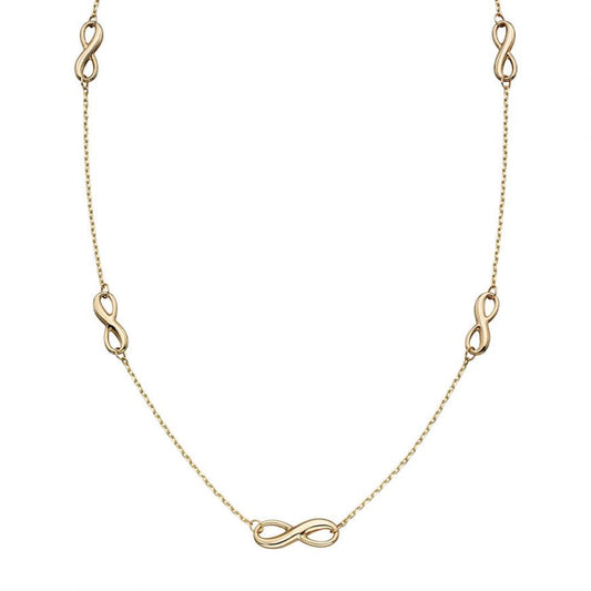 9ct Gold Infinity Station Necklace - John Ross Jewellers