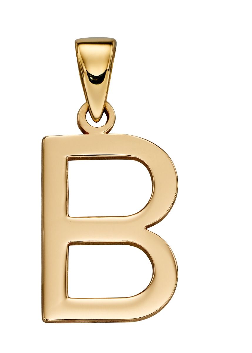 HUSH Cliara Initial Pendant Necklace, Gold, B at John Lewis & Partners