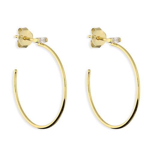 SUNSHINE Baguette CZ Hoop Earrings - John Ross Jewellers