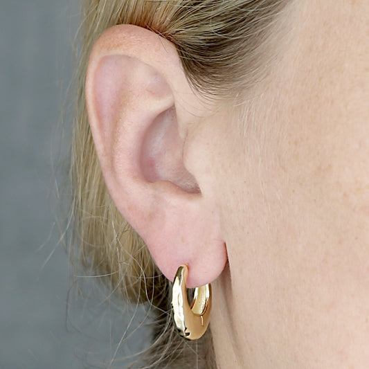 Sunshine Chunky Hammered Hoop Earrings - John Ross Jewellers