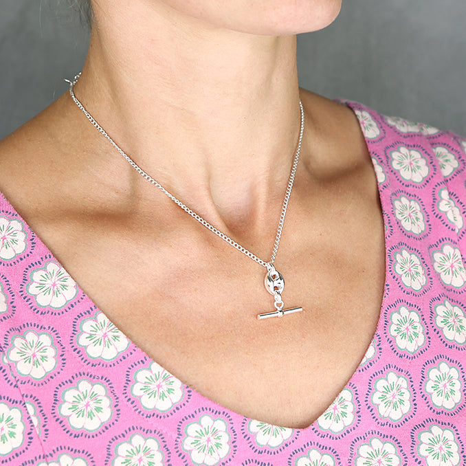 Silver Anchor Link T-Bar Necklace - John Ross Jewellers