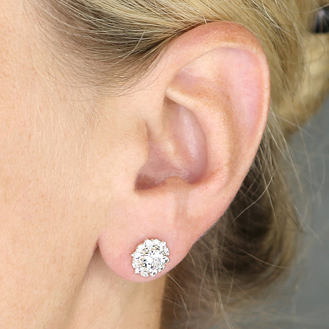 Silver Round CZ Stud Earrings - John Ross Jewellers