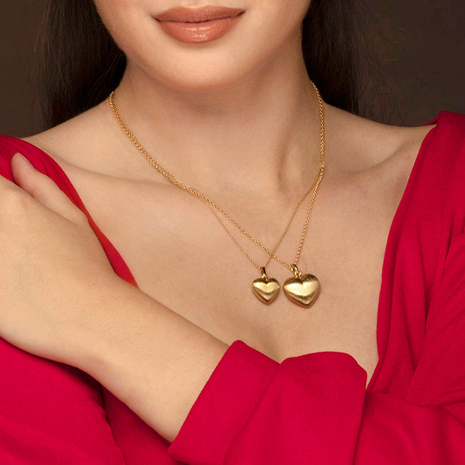 Sunshine Textured Heart Necklace | 20mm - John Ross Jewellers