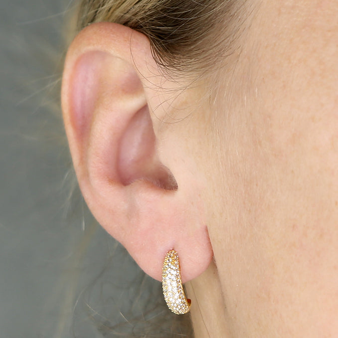 Sunshine CZ J Hoop Earrings - John Ross Jewellers