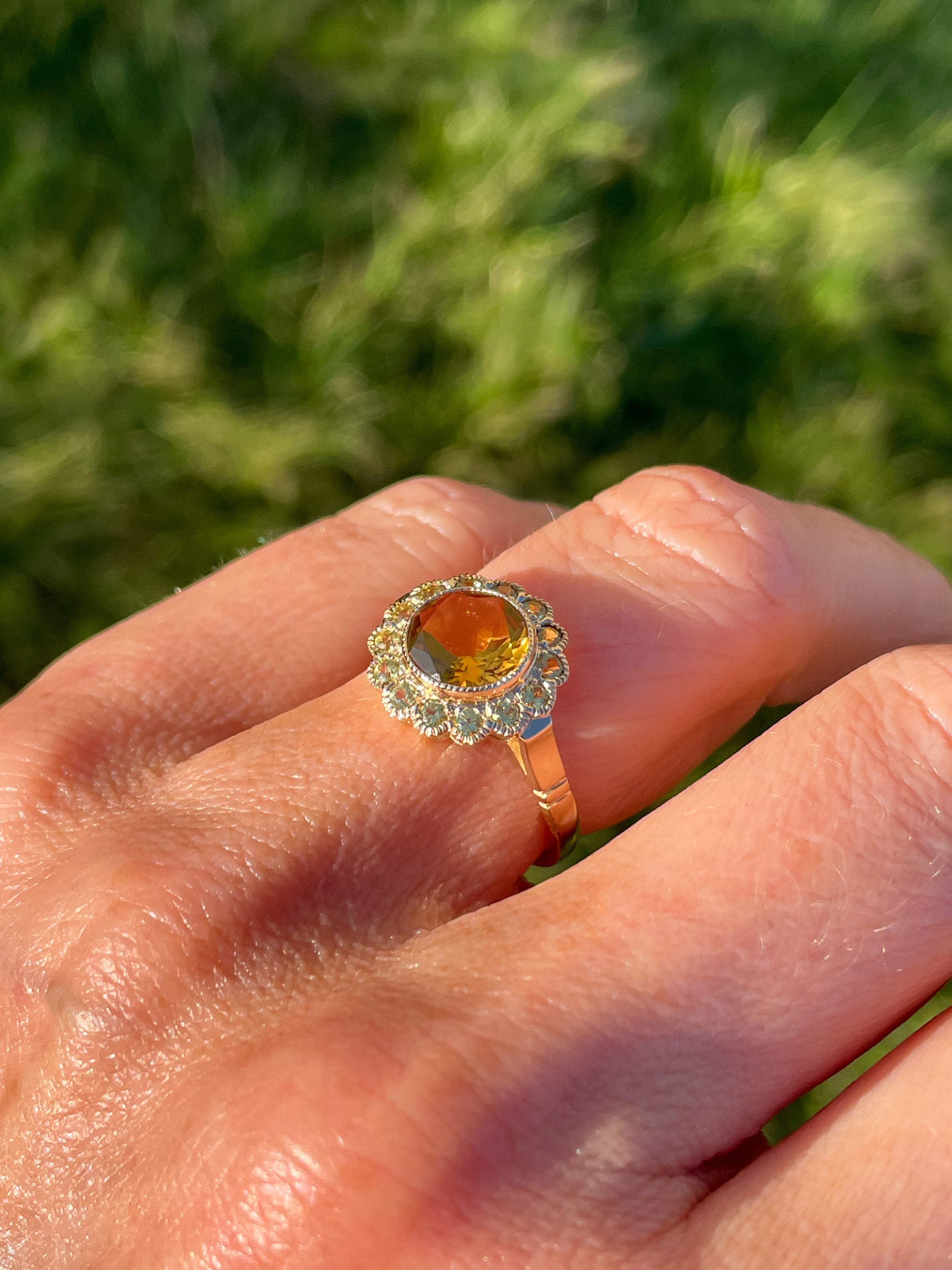 Citrine deals sapphire ring