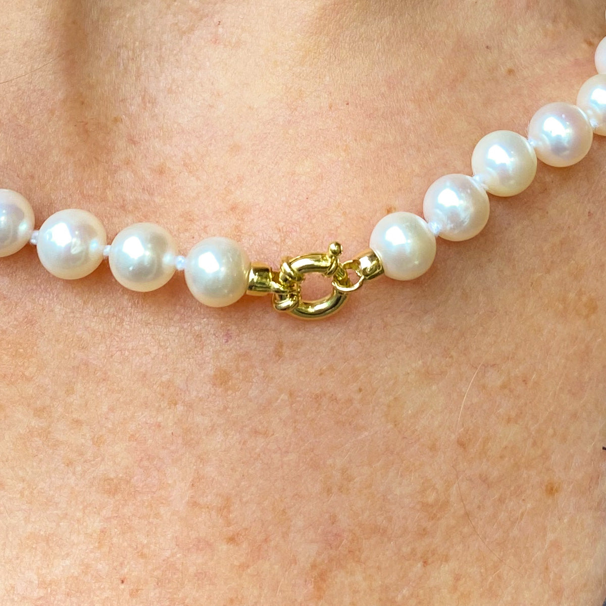 18ct Gold Cultured Freshwater Pearl Necklace | 7mm - John Ross Jewellers